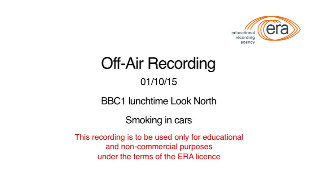 Smoking Ban - BBC1 lunchtime Look North