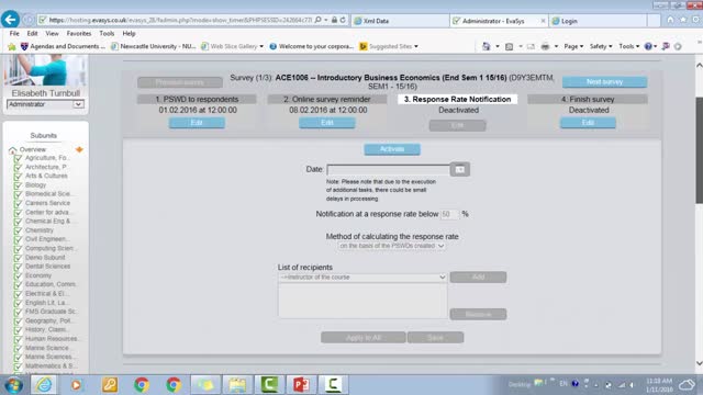 Creating module surveys using Evasys