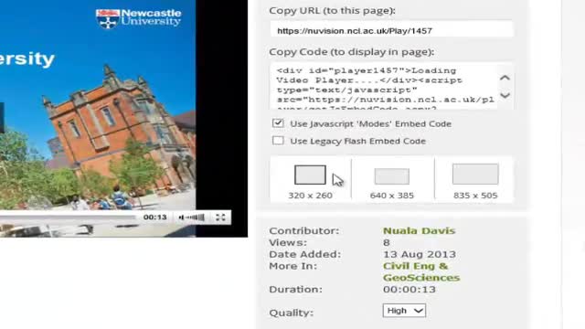 2. Using NUVision Embed Code