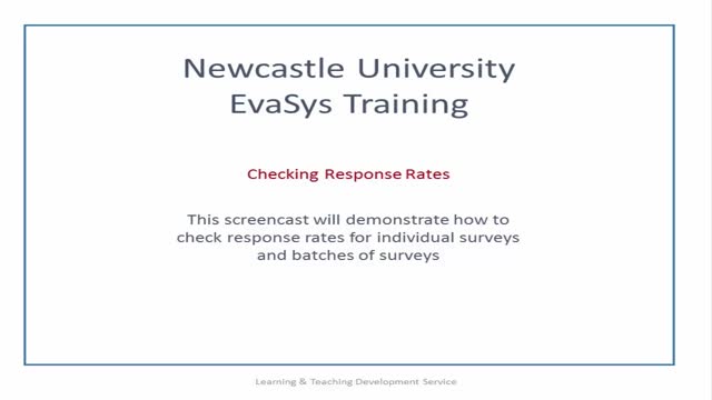 EvaSys - Response Rates Video Tutorial