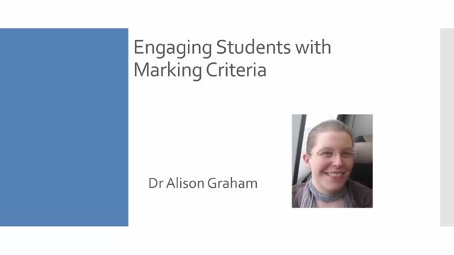 Engaging with marking criteria