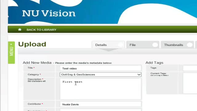 1. Uploading files to NUVision