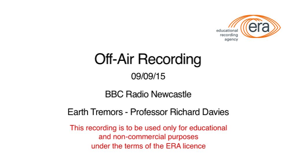 BBC Radio Newcastle - Earth Tremors