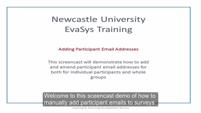 EvaSys - Adding Participant Email Addresses